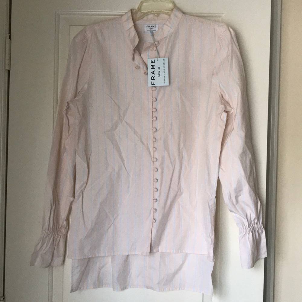 FRAME Ruffle Cup Pop Over Button Down